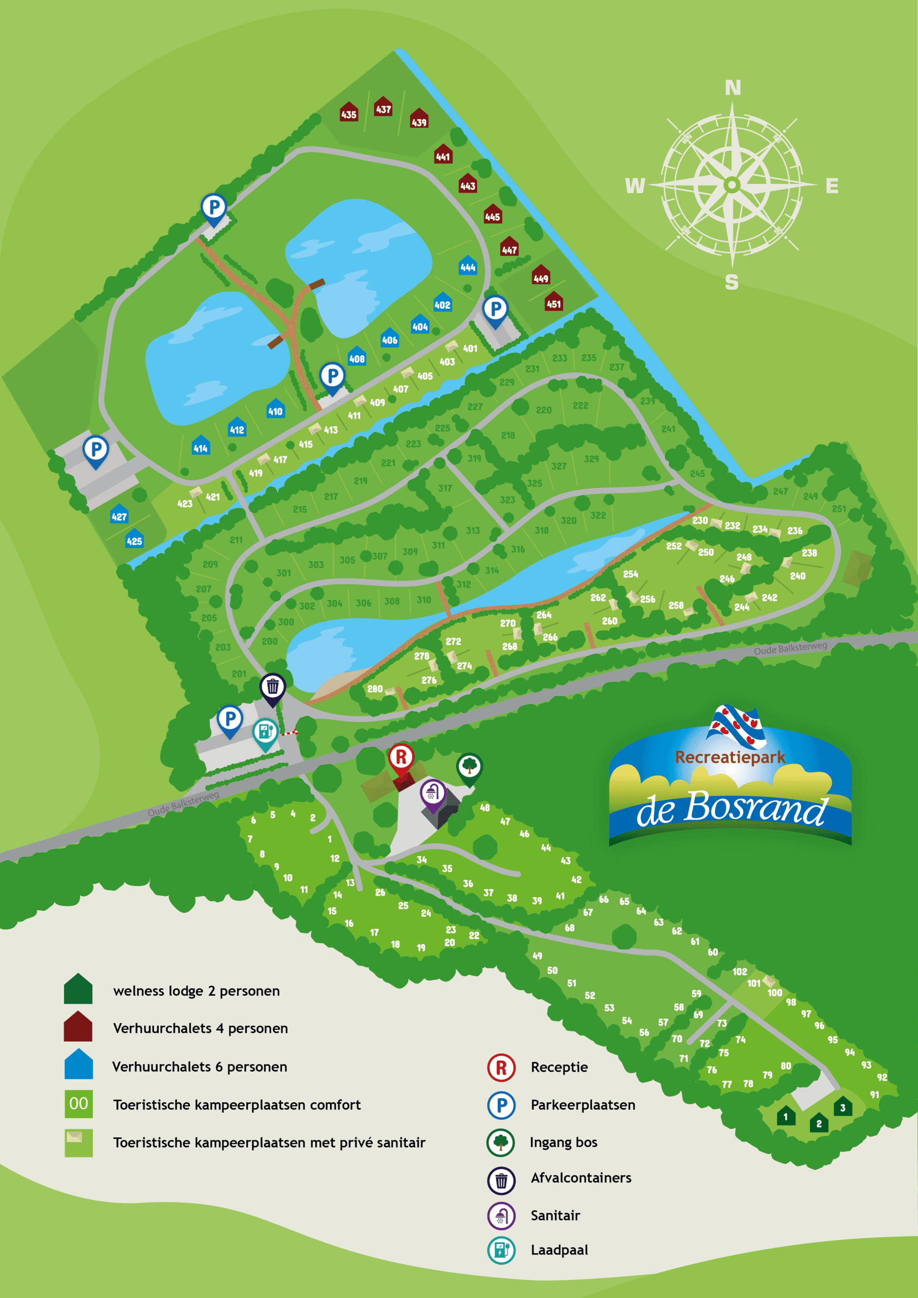 Plattegrond Recreatiepark de Bosrand Friesland